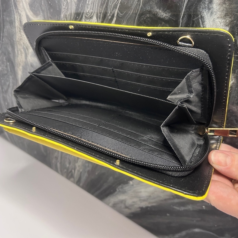 Vibrant Yellow Leather Wristlet​ - Picture 2 of 4